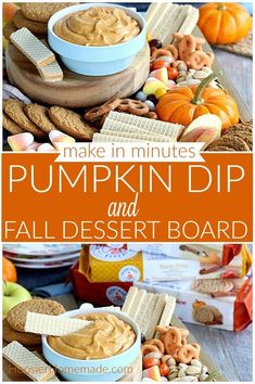 pumpkin dip and fall dessert board