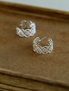 Vintage Chic Lace Huggie Earrings - floysun Delicate Nickel-free Silver Hoop Earrings, Delicate Small Hoop Silver Earrings, Delicate Silver Hoop Earrings For Anniversary, Silver Dainty Hoop Earrings For Formal Events, Dainty Silver Hoop Earrings For Formal Occasions, Dainty Silver Hoop Earrings For Formal Events, Silver Dainty Hoop Earrings For Anniversary, Delicate Silver Hoop Earrings For Gift, Elegant Silver Hallmarked Hoop Earrings