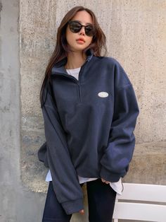 Navy Blue Casual  Long Sleeve Fleece Letter Half Placket  Medium Stretch Fall/Winter Women Sweatshirts Winter Leisure Fleece Sweater, Beige Fleece Tops For Fall, Beige Long Sleeve Fleece Sweatshirt, Trendy Fleece Sweater, Beige Fleece Tops For Winter, Beige Fleece Top For Winter, Beige Fleece Winter Top, Winter Long Sleeve Sweater For Leisure, Winter Beige Fleece Top