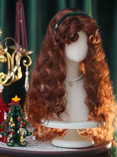 Indulge in the festive spirit with our Long Wavy Wig! Designed with voluminous and fluffy curls, this wig adds an extra touch of elegance to your holiday look. The fluffy crown and curled bangs work together to create a smaller, more delicate face appearance, enhancing your overall charm. Perfectly suited for Christmas outfits, this wig is a must-have accessory for the season.  Please note, the price includes only one wig.   	 		 			Size 			Free Size 		 		 			Length 			75 Hair Claims, Curled Bangs, Delicate Face, Fluffy Curls, Long Wavy Wig, Curly Bangs, Wavy Wig, Fantasy Hair, Color Shampoo