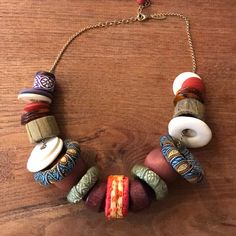 Bought This At Anthropologie Around 2010. Never Worn. Jewelry Chunky, Polymer Crafts, Anthropologie Jewelry, Chunky Necklace, Bead Weaving, Red Purple, Color Purple, Womens Jewelry Necklace, Beaded Jewelry