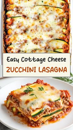 an easy and delicious zucchini lasagna casserole recipe with cheese