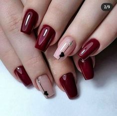 Vermelho Rosa Short Coffin Nails Designs, Kutek Disney, Manicure Nail Designs, Fancy Nails Designs, Pretty Nail Art Designs, Blue Nail, روتين العناية بالبشرة, Coffin Nails Designs