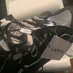 Black & Grey Reflective, Non-Used, Hmu We Can Work With Whatever Offers You May Have. Lanvin Shoes, Box Color, Lanvin, Shoe Collection, Black Grey, Black Gray, Men's Shoes, Black And Grey, Brand New