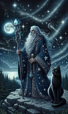 Autumn Warm Tone, Celestial Wizard, Merlin The Wizard, Wise Wizard, Wizard Robe, Celestial Guardian, Blue Wizard, Wizard Art, Staff Magic