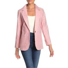 Super Chic Rose Tan Blazer Lightweight Can Be Dressed Up Or Worn Casual As Well Pink Single Breasted Blazer For Spring, Pink Single-breasted Blazer For Spring, Feminine Pink Summer Blazer, Pink Fitted Casual Blazer, Casual Pink Fitted Blazer, Pink Casual Blazer For Work, Casual Fitted Pink Blazer, Casual Pink Blazer For Work, Casual Pink Blazer For Workwear