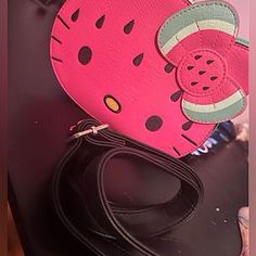 Used, Very Like-New, And No Damages. Brand Loungefly, Comes From Smoke-Free Home. "This Hello Kitty Crossbody Bag Is As Fresh As A Summer Day! Hello Kitty Is Reimagined As A Slice Of Watermelon In This Adorable Bag. Embroidered Watermelon Seeds And A 3-D Shape Makes This Bag A True Statement Piece. Features A Zip Around Closure And Adjustable Strap For Convenience. - Faux Leather With Embroidery Details" If Like More Photos, Message If Interested. Cute Rectangular Leather Bag, Cute Leather Rectangular Shoulder Bag, Cute Rectangular Leather Shoulder Bag, Trendy Crossbody Shoulder Bag With Cat Design, Trendy Cat Design Crossbody Shoulder Bag, Playful Pink Bag With Adjustable Strap, Pink Cat Design Pouch Bag, Playful Pink Shoulder Bag With Adjustable Strap, Playful Pink Crossbody Bag