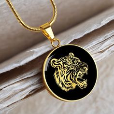 "This Tiger Necklace Is the Perfect Gift Whether for Yourself or a Loved One.  Explore all our Inspirational jewelry here: https://www.etsy.com/in-en/shop/SymbolicPresent?ref=seller-platform-mcnav&section_id=31033166 ➜ Our jewelry is made of high-quality surgical steel with a shatterproof liquid glass coating and an 18k gold finish option. ➜ Engrave onto the back of the Tiger pendant your loved one's name, your wedding date, an anniversary, or anything else you want to remember and keep you clos Symbolic Snake Chain Jewelry Gift, Symbolic Chain Jewelry As Gift, Symbolic Round Pendant Chain Jewelry, Stainless Steel Box Chain Jewelry For Gift, Stainless Steel Box Chain Jewelry Gift, Stainless Steel Box Chain Jewelry, Personalized Snake Chain Jewelry As Gift, Personalized Jewelry Gift With Snake Chain, Gold Nickel-free Snake Chain Jewelry