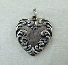 Vintage Sterling Silver PUFFY HEART Charm Pendant SIGNED Repousse 590C | eBay Movie Ideas, Forget Me Not Flower, Puffy Heart Charms, Collage Ideas, Jewelry For Sale, Puffed Heart, Puffy Heart, Bracelet Charm, Tattoo Inspo