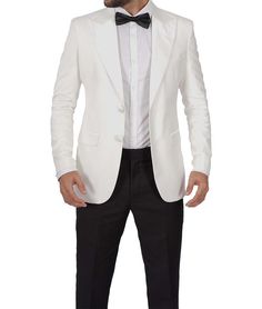 Two Button Ivory Tux For Men
Elevate your formal style with the Men's Peak Lapel Ivory Tuxedo Jacket. Crafted for sophistication, this classic tuxedo jacket showcases a harmonious blend of elegance and timeless charm. The peak lapel design adds a touch of refinement, making it suitable for weddings, galas, and upscale events. Whether you're the groom or a guest, this jacket ensures you make a memorable entrance. Elevate your formal look with the Men's Peak Lapel Ivory Tuxedo Jacket. White Luxury Sport Coat With Hidden Button Closure, Luxury White Sport Coat With Hidden Button Closure, White Tuxedo Formal Outerwear, White Tuxedo With Hidden Button Closure And Long Sleeves, White Tuxedo With Single Button And Lapel Collar, White Tuxedo With Lapel Collar For Formal Occasions, Groom's Single Breasted Tuxedo With Notch Lapel, Formal White Tuxedo With Lapel Collar, White Single Button Tuxedo With Lapel Collar