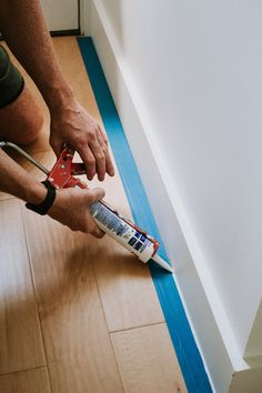 Nadine Stay, How To Install Baseboards, Baseboard Trim, Floor Trim, Trim Work, Diy Home Repair, Home Upgrades, Home Repairs, Glue Gun