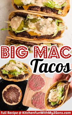 Smash Burger Tacos, Big Mac Tacos, Mac Tacos, Burger Tacos, Smash Burger Recipe, Big Tasty, Griddle Recipes, Smash Burger