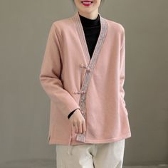 5 Embroidered Knit V-neck Cardigan, Embroidered V-neck Knit Cardigan, Embroidered Knit Long Sleeve Outerwear, Elegant Embroidered Winter Sweater, Elegant Embroidered Winter Tops, Embroidered Knit Outerwear For Winter, Knitted Jacket, Autumn Style, Jacket For Women