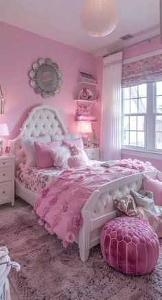 Girls Bedroom Ideas 11 Korean Bedroom Ideas, Farm Bedroom, Pink Bedroom For Girls, Toddler Bedroom Girl, Pink Bedroom Decor, Pink Bedrooms, Cozy Lounge, Luxurious Bedroom