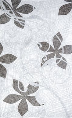 a white and black flower pattern on fabric