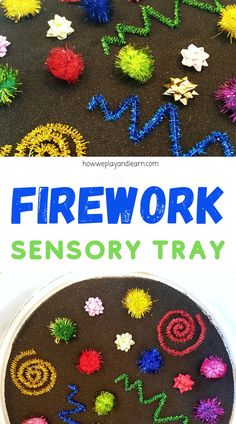 Firework sensory tray Bonfire Activities For Toddlers, Bonfire Eyfs Activities, Firework Activities For Toddlers, Firework Activities For Babies, Firework Activities For Preschool, Bonfire Kids Activities, Bonfire Night Tuff Tray Ideas, Firework Sensory Play, Firework Night Activities