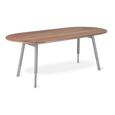 Bracket Dining Table - Oval - Hausful - Modern Furniture Dining Table Oval, Chamfered Edge, Edge Profile, Gathering Place, Oval Table Dining, Gus Modern, Solid Wood Dining Table, Walnut Veneer, Extendable Dining Table