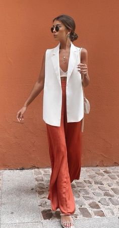 Weekend Mode, Look Boho Chic, White Vest, Outfit Primavera, Looks Chic, White Blazer, Fashion Mode, Looks Style