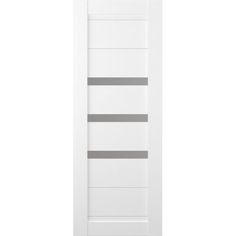 a white door with grey stripes on it