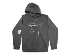 "Original tiger shark drawing screen printed onto a high-quality hoodie. This hoodie has a ringspun cotton face and the design is pressed on using water-based inks. The hoodie is then twined and tagged giving a classic nautical vibe. Makes a thoughtful gift for a shark enthusiast in your life. Hoodie stats: * Original artwork * 80% ringspun cotton & 20% polyester * Soft washed garment dyed fabric * Twill taped back neck * Rolled-forward shoulder * Backpatch * Size chart in listing photos * All s Tiger Shark Drawing, Shark Anatomy, Biology Gifts, Fish Hoodie, Shark Sweatshirt, Shark Drawing, Shark Hoodie, Tiger Shark, Marine Biology