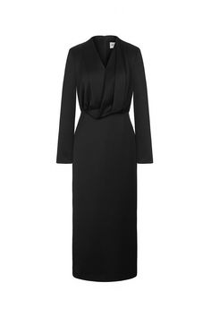 Indulge in luxury with our dress. Crafted from the finest taffeta fabric, this dress offers a sleek, form-fitting silhouette that accentuates your curves. The long sleeves and midi length add a touch of elegance, making it perfect for any sophisticated occasion. Elevate your wardrobe and turn heads with this exclusive piece. Sleek Satin Long Sleeve Dresses, Sleek Long Sleeve Formal Maxi Dress, Sleek Fitted Long Sleeve Evening Dress, Sleek Long Sleeve Fitted Evening Dress, Sleek Long Sleeve Dress For Gala, Sleek Long Sleeve Gala Dresses, Chic Satin Long Sleeve Dress For Formal Occasions, Chic Long Sleeve Satin Dress For Formal Occasions, Sleek Long Sleeve Satin Midi Dress