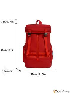 BirdinBag - Mochila con solapa y parche Multifunctional Nylon Bag For Back To School, Outdoor Laptop Backpack, Portable Laptop Bag Backpack For Outdoor Activities, Portable Laptop Backpack For Outdoor Activities, Rectangular Laptop Bag For Outdoor Activities With Large Capacity, Large Capacity Laptop Bag For Outdoor Activities, Outdoor Activities Large Laptop Bag, Outdoor Flap Backpack With Pockets, Casual Backpack Laptop Bag