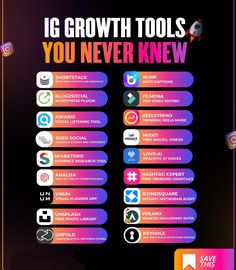 the poster for ig growth tools you never knew