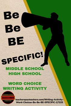 a poster with the words be be be specific and a silhouette of a baseball player