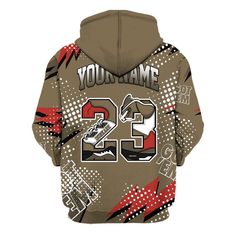 Brand Dunkare Olive 9s Shirt Custom Name Number 23 5s All Over Print Unisex Hoodie Dark Mocha 1s, Hoodie Outfit, Black Metallic, Custom Name, All Over Print, Mocha, Custom Shirts, Unisex Hoodies, Sweatshirts Hoodie