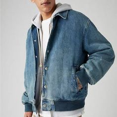 Rowan Jacket - Medium Wash | Levi's® US Ribcage Jeans, Relaxed Jeans, Chino Jeans, Loose Jeans, Tapered Jeans, Short Shirts, Mens Outerwear, Outerwear Sweater, Slim Jeans