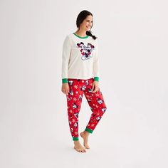 Disney's Minnie Mouse Women's Pajama Top & Pajama Bottoms Set by Jammies For Your Families® Mickey Mouse And Minnie Mouse, Christmas Jammies, Plus Size Pajamas, Flannel Pajama Sets, Flannel Pajamas, Family Pajamas, Pajama Bottoms, Pajama Top, Plaid Tops