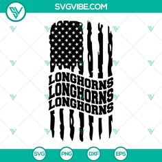 an american flag with the words longhorns and longhorns on it is shown in