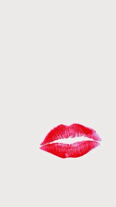 a red lip is shown in the middle of a white background with an open mouth