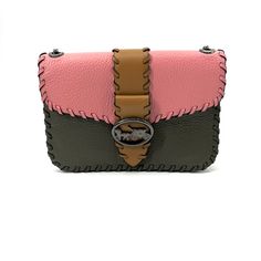 Coach Georgie Crossbody Bag In Color Block With Whipstitch Gunmetal Surplus Color: Pink/Oil Green/Camel Size: Small Item Is Gently Used No Rips Or Tears Coach Georgie, Coach Green Shoulder Bag With Gold-tone Hardware, Coach Pink Bags With Silver-tone Hardware, Pink Crossbody Satchel With Gold-tone Hardware, Green Crossbody Shoulder Bag With Gold-tone Hardware, Pink Crossbody Bag With Silver-tone Hardware, Small Crossbody Bag, Coach Bags, Color Block