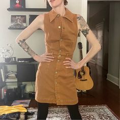 & Other Stories Brown Corduroy Sleeveless Button Down Dress Xs/0 Brand New With Tags Originally $69 Cute Collared Neckline, Button Down, Above The Knee Length Mini Dress With Pockets! Offers Welcome! Brown Corduroy, Button Down Dress, Dress With Pockets, 50's Dress, Above The Knee, Dresses Xs, Casual Dresses For Women, The Knee, New Color