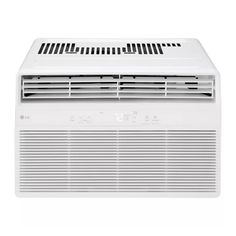 a white window air conditioner on a white background