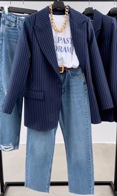 Blazer And Jeans, Outfit Ideas Aesthetic, Spring Outfit Ideas, Neue Outfits, Business Outfit, Ideas Aesthetic, Mode Inspo