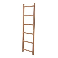 a wooden ladder is shown against a white background