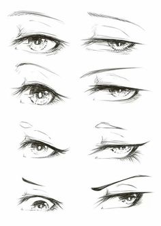 the different types of eyes drawn in pencil