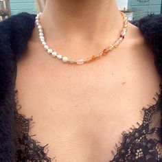 "Carnelian and Freshwater Pearl half and half choker necklace 6-8mm carnelian nuggets and 6mm pearl   16\" + 2\" extender CARNELIAN AND PEARL  - Enervy - Motivation  - Focus - Protection - Grounding  - Peace Can be a gift for loved ones, friends or a treat to yourself.   Comes in a gift bag. PER ORDER you will receive a complimentary crystal that will be chosen intuitively and an oracle card.  Instructions for how to cleanse and charge will also be included." Choker Pearl Necklace, Energy Motivation, Leopard Tattoos, Choker Pearl, Pearl Necklace Gold, Half And Half, Gold Pearl Necklace, Pearl Choker Necklace, Crystal Stars