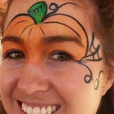 Easy Halloween Face Painting For Kids, Fun Halloween Face Paint, Small Halloween Face Paint, Harvest Face Painting Ideas, Easy Face Painting Halloween, Pumpkin Face Paint For Kids