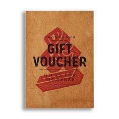 a gift voucher is shown on top of a piece of brown paper with the words,