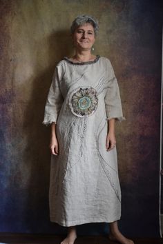 Japanese Collection. Designer Linen Dress .hand Made Embroidered Linen Dress - Etsy Bosnia and Herzegovina Embroidered Linen Dress, Embroidered Linen, Linen Dress, Bosnia And Herzegovina, What To Wear, Hand Made, Indonesia, Womens Dresses, Dresses