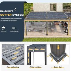 an image of a metal structure with instructions on how to install it and where to put the