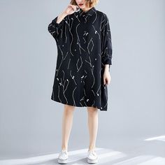 Size: Detail in Tile Measurement : Length:96cm,Chest:158cm,Sleeve:29cm,Shoulder:92cm Black Oversized Long Sleeve Blouse, Oversized Graphic Print Blouse For Fall, Oversized Long Sleeve Black Blouse, Oversized Fall Blouse With Graphic Print, Black Oversized Blouse For Spring, Oversized Black Blouse For Spring, 2020 Clothes, Shirts Women Fashion, Loose Shirt