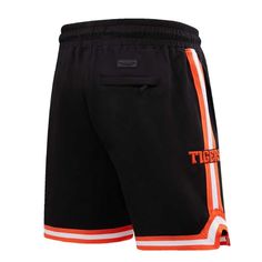 Upgrade your collection of Clemson Tigers gear by picking up these Classic shorts from Pro Standard. On the front of both legs and on each side, there are several eye-catching graphics and appliques that are sure to emphasize your unwavering passion. The drawstring-adjustable elastic waistband ensures you'll be able to maintain a comfortable fit throughout every wear, especially on Clemson Tigers game day. One rear zippered pocket Elastic waistband withdrawstring Machine wash, tumble dry low Off Collegiate Style Short Bottoms For Game Day, Team Spirit Shorts With Built-in Shorts For Sports Season, Short Bottoms For Cheerleading Sports Season, Short Bottoms For Cheerleading During Sports Season, Collegiate Sports Bottoms With Built-in Shorts, Sporty Short Bottoms For Game Day, Collegiate Black Bottoms For Sports Events, Orange Short Bottoms For Streetwear, Orange Cotton Shorts For Streetwear