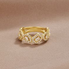 Complete any look with this beautifully crafted ring. Designed bring sparkle and shine to your finger, these rings are perfect for any occasion. 18K gold plated, copper AAA cubic zirconia crystal Hypoallergenic, lead & nickel free US/Canada Ring Size UK/AU Ring Size Inside Diameter (mm) 6 L 16.6mm 7 N 17.2mm 8 P 18.1mm If you aren't in LOVE with your purchase, please let us know within 30 days of receiving your item, and you'll receive a stress-free refund. TRANSLATE with x English Arabic Hebrew Sparkle And Shine, Bubble Bag, Black Gift Boxes, Halloween Sale, Crystal Ring, Gold Crystal, Crystal Rings, High Quality Jewelry, Ladies Day