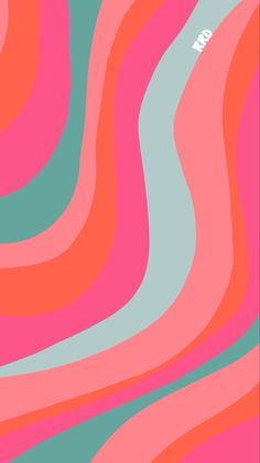 an abstract background with wavy lines in pink, blue and green