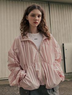 Composition : nylon 94%, span 6%Country of Origin : KOREA Pink Nylon Outerwear For Fall, Oversized Nylon Windbreaker For Spring, Pink Nylon Outerwear For Outdoors, Pink Nylon Outerwear For Outdoor, Pink Nylon Outdoor Outerwear, Spring Nylon Long Sleeve Outerwear, Nylon Long Sleeve Windbreaker For Spring, Pink Nylon Outerwear For Spring, Spring Nylon Outerwear