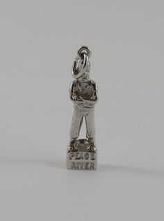 "This is a vintage \"Twelve Foot Davis Memorial Statue Peace River\" sterling silver charm for a charm bracelet.  It weighs 3.25 grams and measures 3/8\" x 1 1/4\" marked \"STER\" All charms come with a split ring to attach to a bracelet. We have hundreds of charms in stock. If you don't see what you are looking for in our shop please contact us as it is likely we have it. Inventory #9079" Nickel-free Silver Charms Souvenir, Nickel-free Silver Charms For Souvenir, Personalized Sterling Silver Charms For Collectors, Collectible Nickel-free Sterling Silver Charms, Panda Charm, Peace River, Memorial Statues, Birthday Bracelet, Puffy Heart